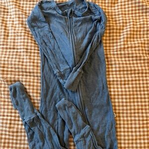 Little Sleepies Blue Ribbed Zippy